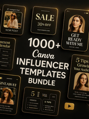 1000+ Canva Influencer Templates Bundle